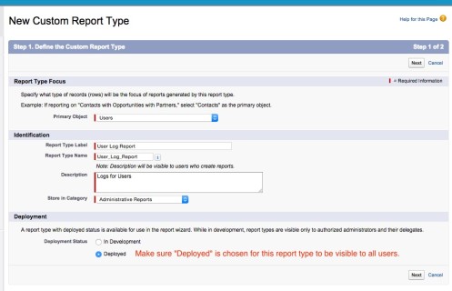 Salesforce Custom Report Type