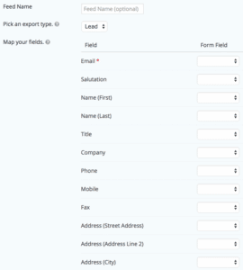 Step Three for Web-to-Lead Form in WordPress