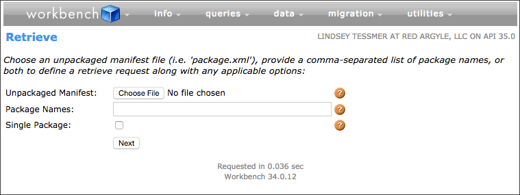 Metadata backup from Workbench instructions, image 3